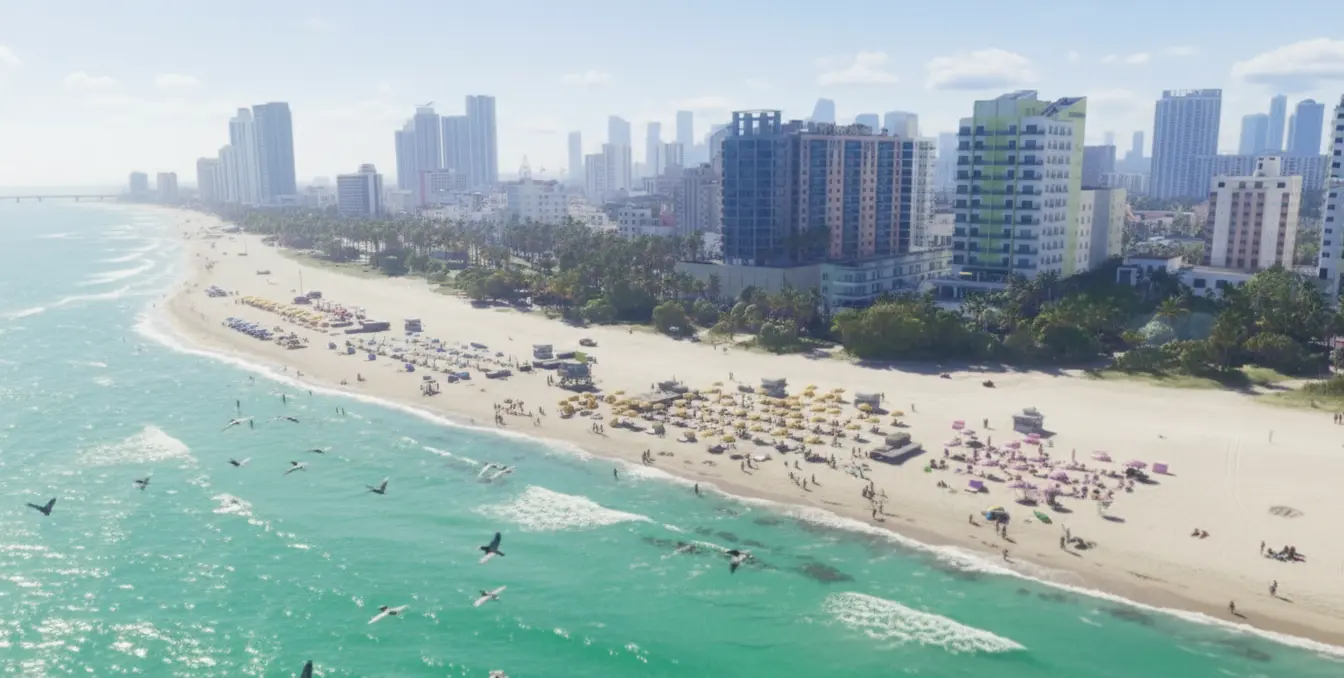 Miami Beach landscape inspiring the GTA 6 environment